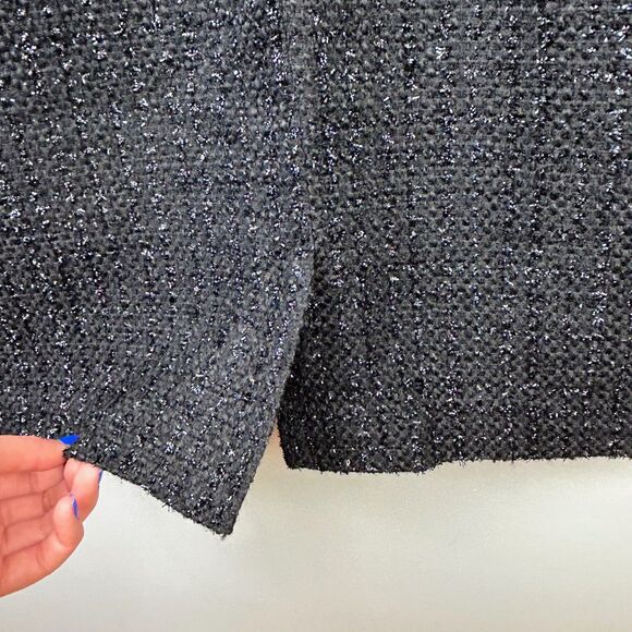 NWT Ann Taylor Black Sleeveless Sheath Dress Tweed Shimmer Bottom Petite 6 6P - Picture 5 of 12